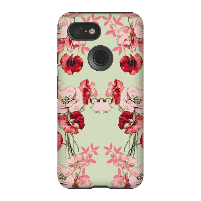 Pixel 3 StrongFit Dramatic Florals (Red) by Zala Farah