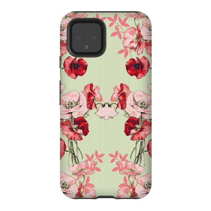 Pixel 4 StrongFit Dramatic Florals (Red) by Zala Farah