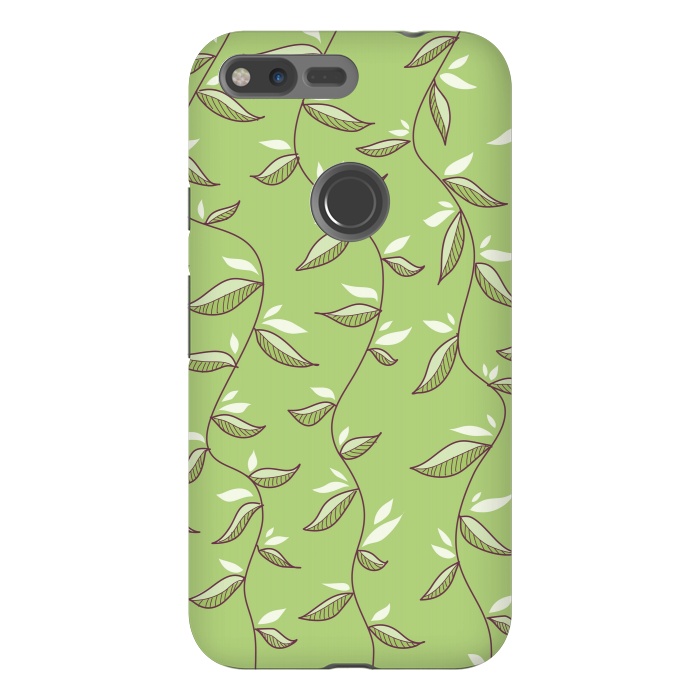 Pixel XL StrongFit Green Leaves And Lianas Pattern by Boriana Giormova