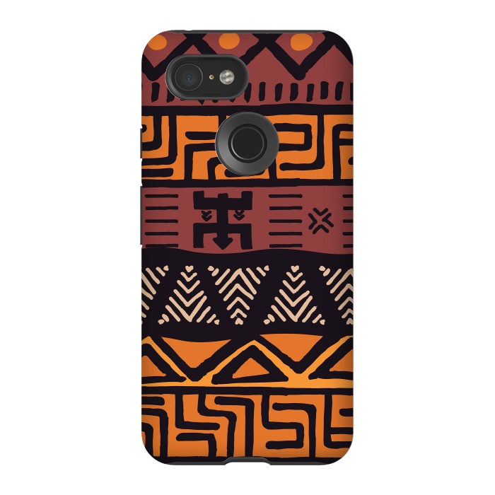 Pixel 3 StrongFit Tribal ethnic geometric pattern 021 by Jelena Obradovic