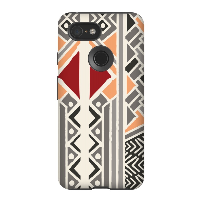 Pixel 3 StrongFit Tribal ethnic geometric pattern 034 by Jelena Obradovic