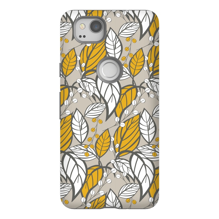 Pixel 2 StrongFit Seamless floral pattern with hand drawn leaves by Jelena Obradovic