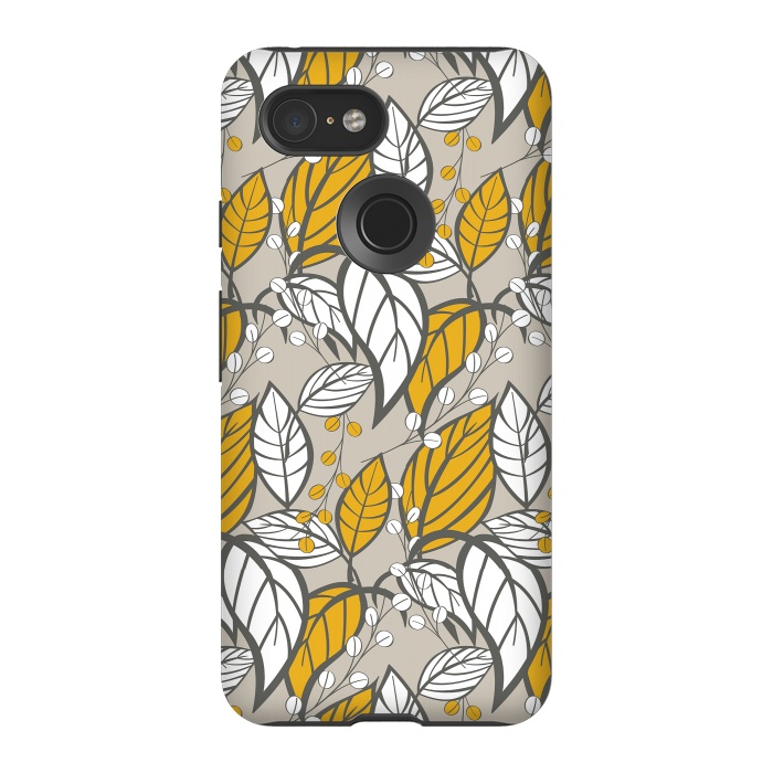 Pixel 3 StrongFit Seamless floral pattern with hand drawn leaves by Jelena Obradovic