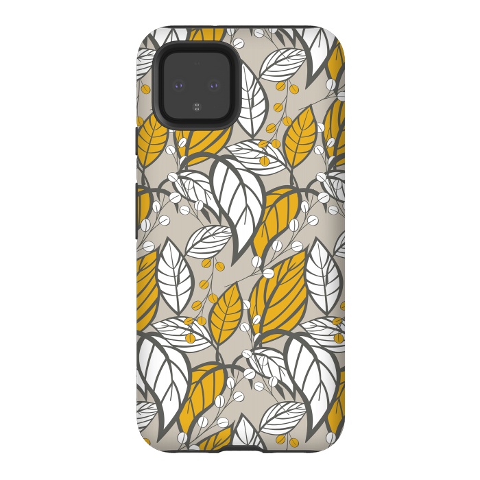 Pixel 4 StrongFit Seamless floral pattern with hand drawn leaves by Jelena Obradovic