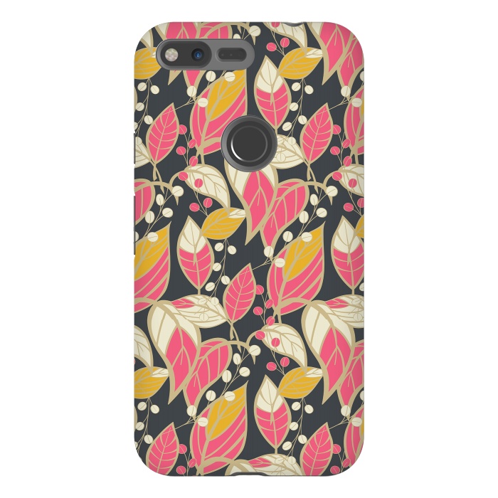 Pixel XL StrongFit Seamless floral pattern with hand drawn leaves 002 by Jelena Obradovic