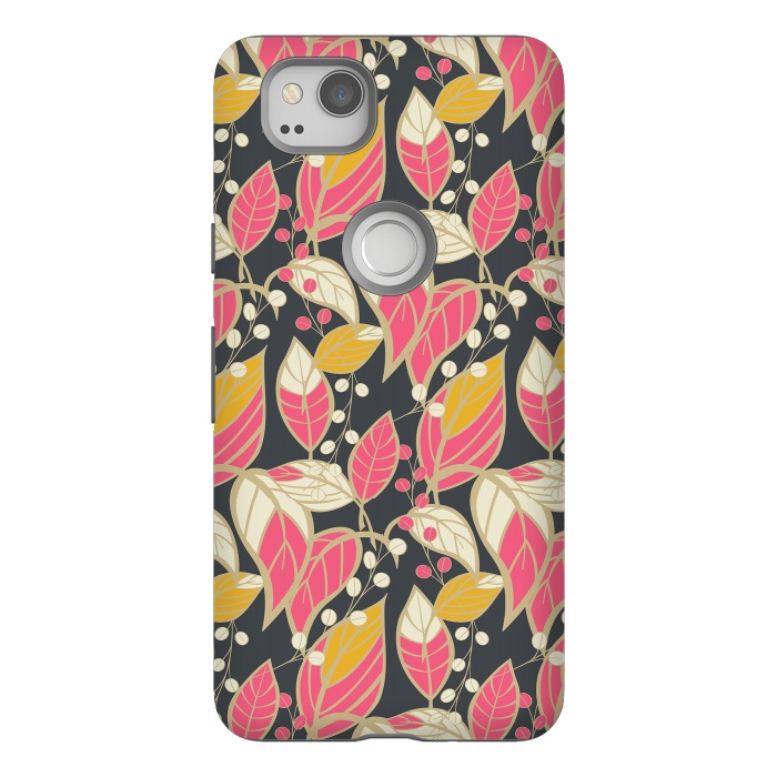 Pixel 2 StrongFit Seamless floral pattern with hand drawn leaves 002 by Jelena Obradovic