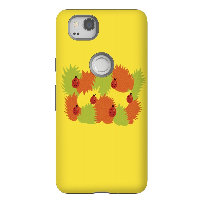 Pixel 2 StrongFit Autumn Leaves And Ladybugs by Boriana Giormova