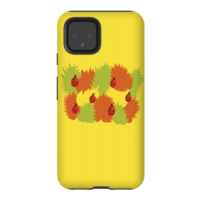 Pixel 4 StrongFit Autumn Leaves And Ladybugs by Boriana Giormova