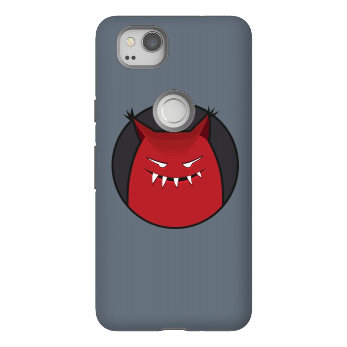 Pixel 2 StrongFit Red Evil Monster With Pointy Ears by Boriana Giormova