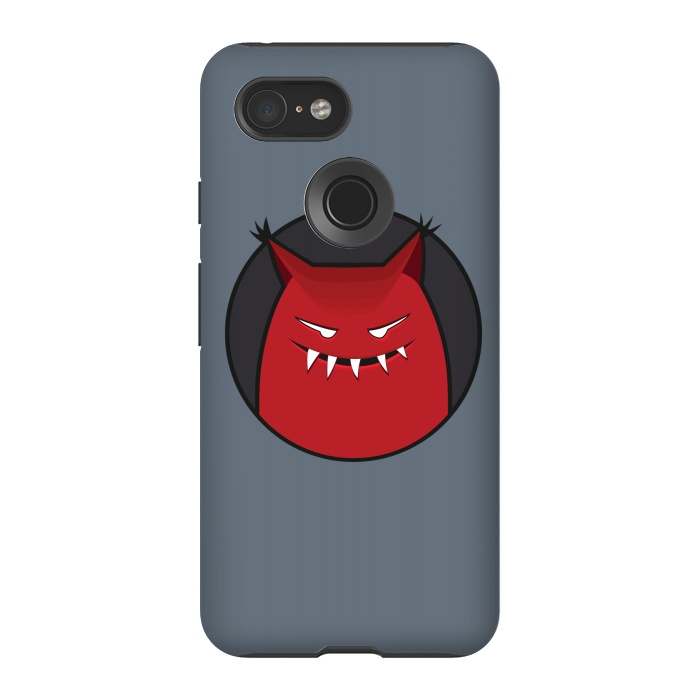 Pixel 3 StrongFit Red Evil Monster With Pointy Ears by Boriana Giormova