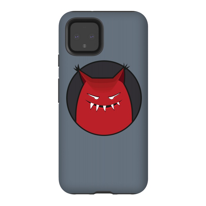 Pixel 4 StrongFit Red Evil Monster With Pointy Ears by Boriana Giormova