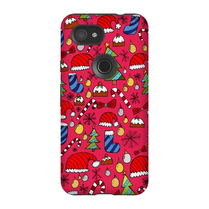 Pixel 3A StrongFit The Christmas Pattern by Steve Wade (Swade)