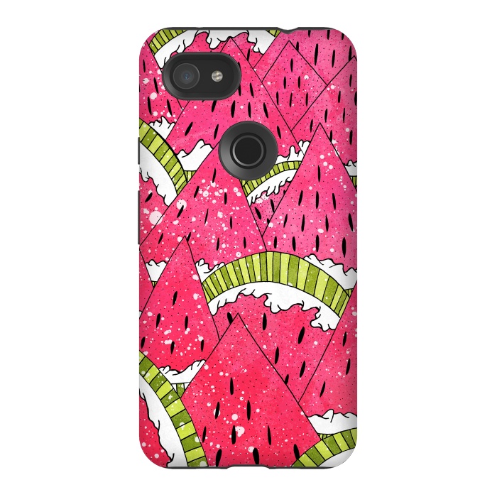 Pixel 3AXL StrongFit Watermelon Mountains by Steve Wade (Swade)