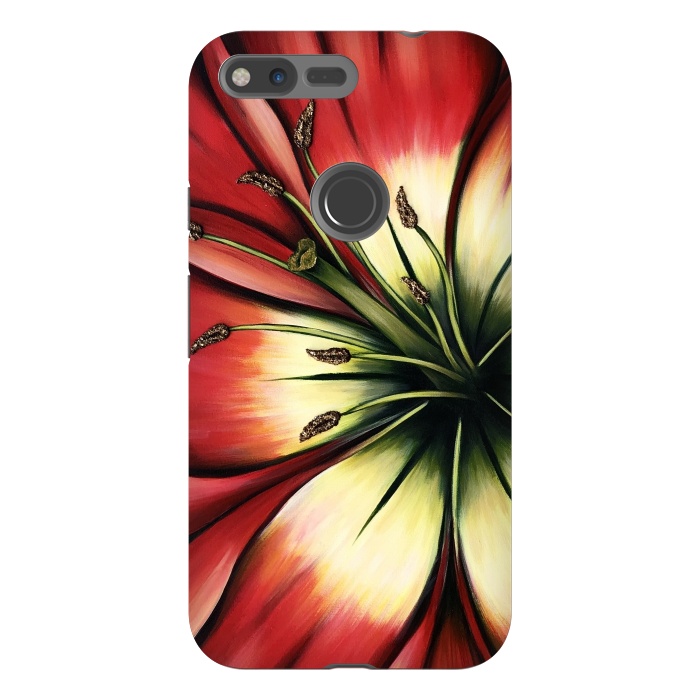 Pixel XL StrongFit Red Lily Flower by Denise Cassidy Wood