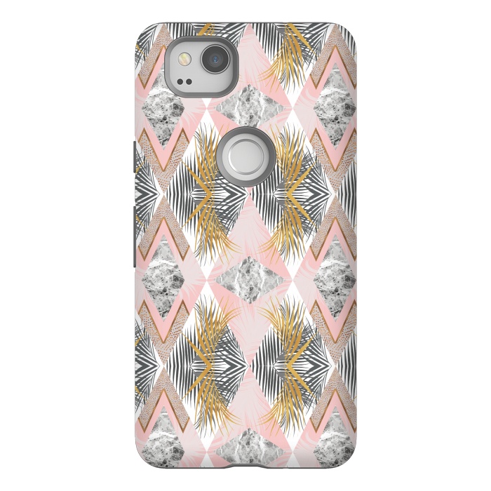 Pixel 2 StrongFit Marbled tropical geometric pattern II by Mmartabc