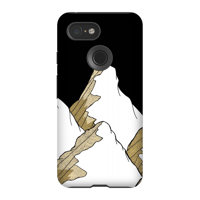 Pixel 3 StrongFit Gold Tone Mountains by Steve Wade (Swade)