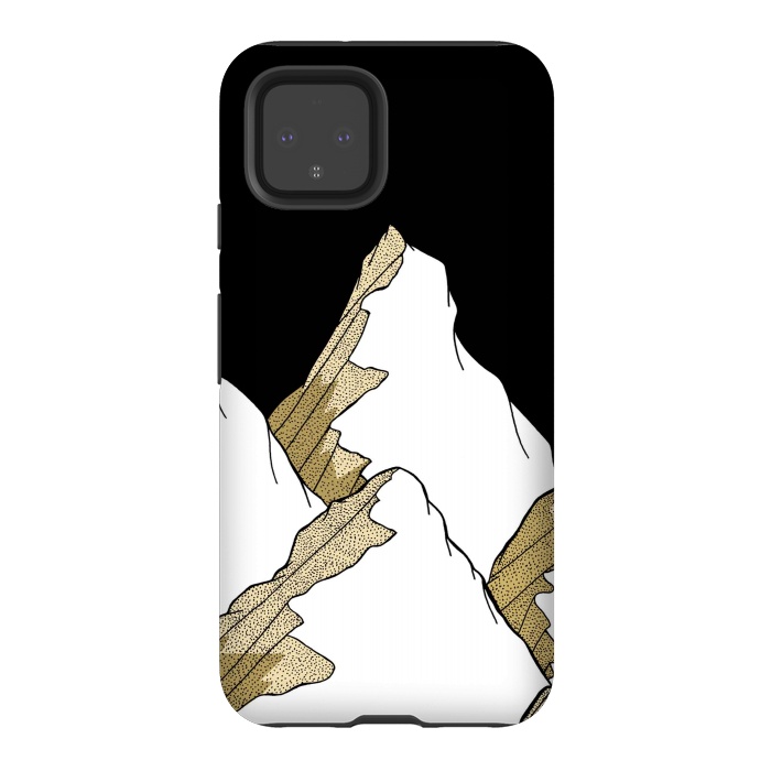 Pixel 4 StrongFit Gold Tone Mountains by Steve Wade (Swade)