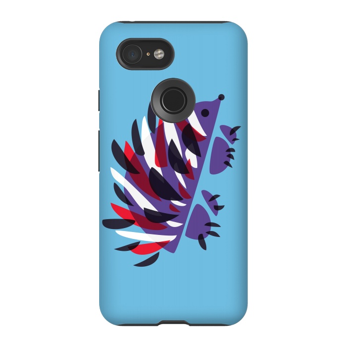 Pixel 3 StrongFit Abstract Colorful Hedgehog by Boriana Giormova