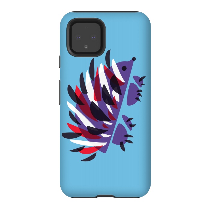 Pixel 4 StrongFit Abstract Colorful Hedgehog by Boriana Giormova