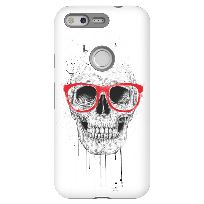 Pixel StrongFit Skull with red glasses by Balazs Solti