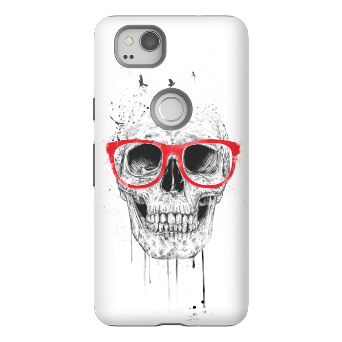 Pixel 2 StrongFit Skull with red glasses by Balazs Solti
