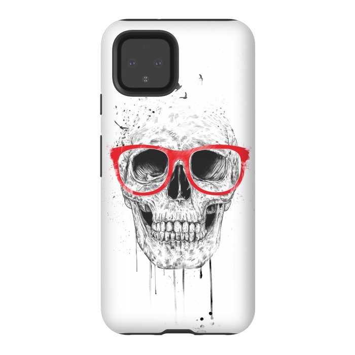 Pixel 4 StrongFit Skull with red glasses by Balazs Solti