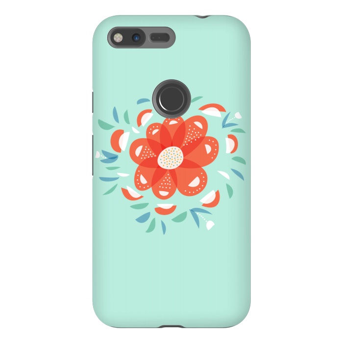 Pixel XL StrongFit Whimsical Decorative Red Flower by Boriana Giormova