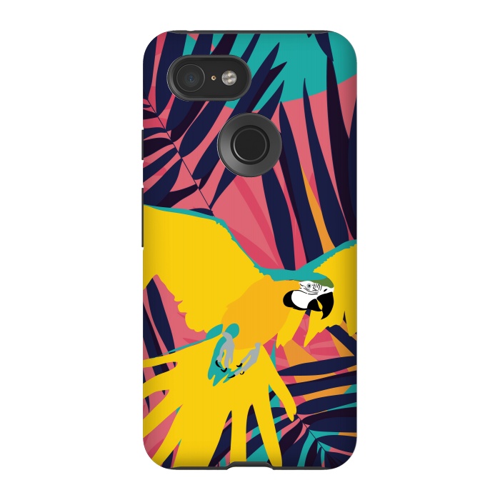 Pixel 3 StrongFit Tropical Macaw by Zoe Charlotte