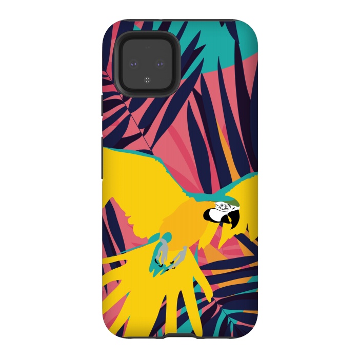 Pixel 4 StrongFit Tropical Macaw by Zoe Charlotte