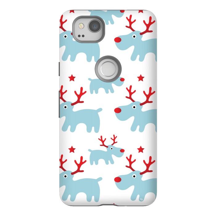 Pixel 2 StrongFit Cute Reindeers by Martina