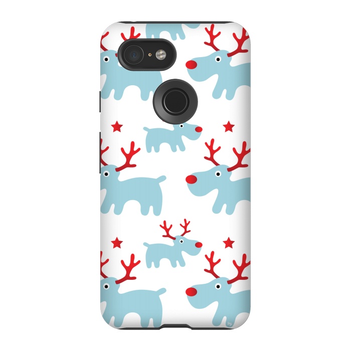 Pixel 3 StrongFit Cute Reindeers by Martina