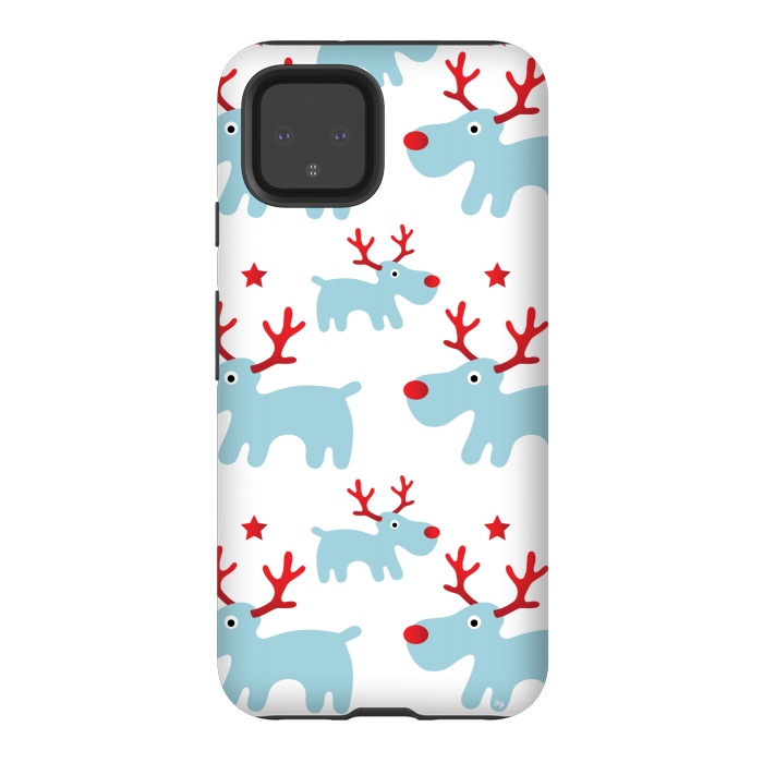 Pixel 4 StrongFit Cute Reindeers by Martina