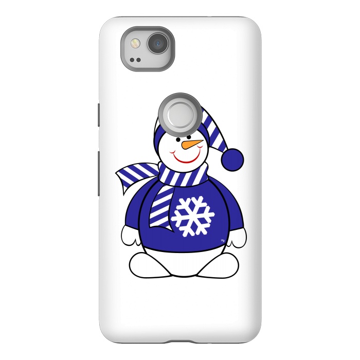 Pixel 2 StrongFit Cute snowman by Martina