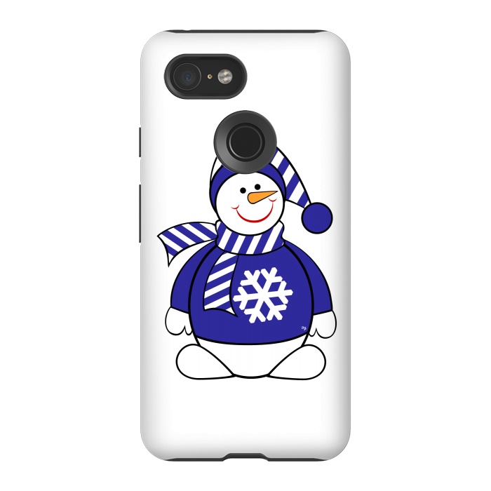Pixel 3 StrongFit Cute snowman by Martina