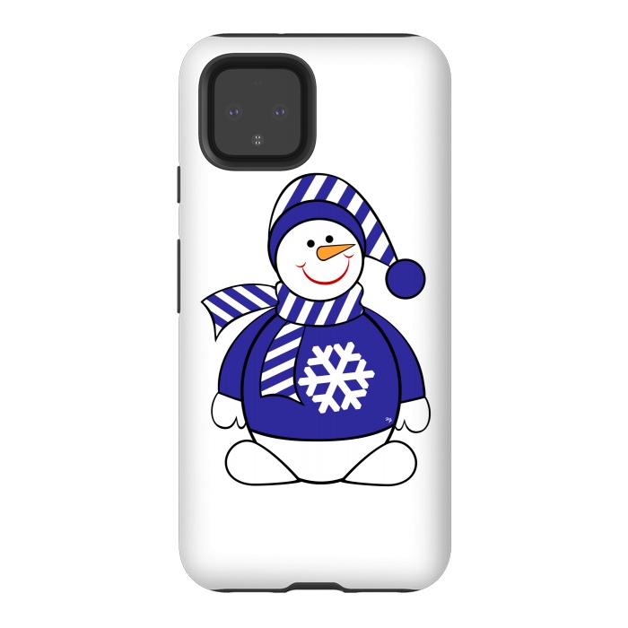 Pixel 4 StrongFit Cute snowman by Martina