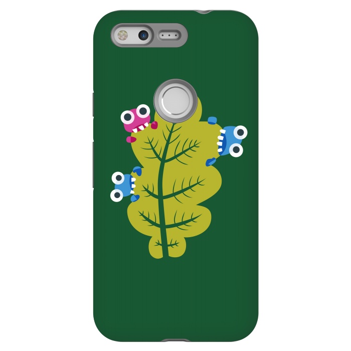 Pixel StrongFit Cute Cartoon Bugs Eat Green Leaf by Boriana Giormova