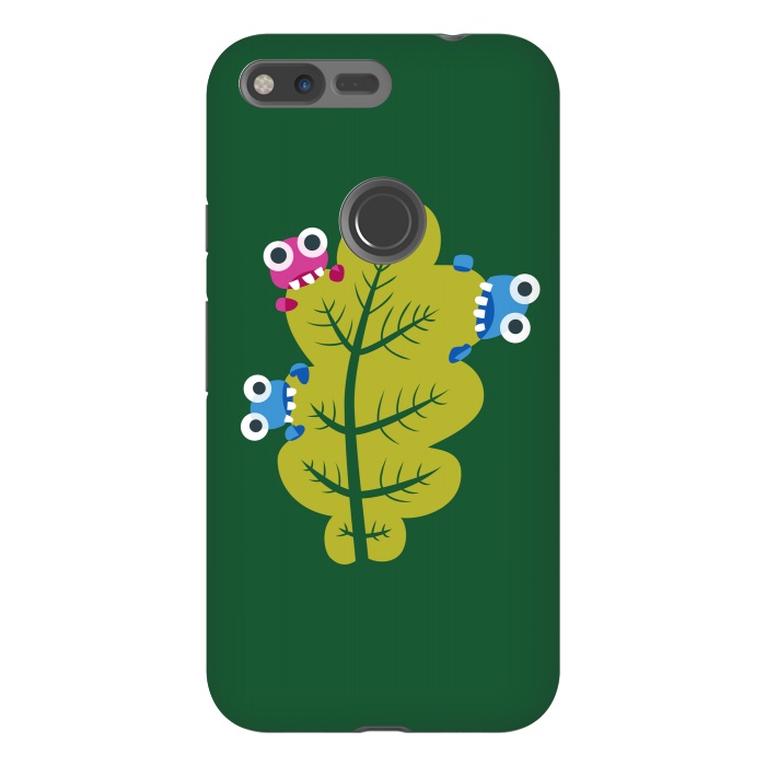 Pixel XL StrongFit Cute Cartoon Bugs Eat Green Leaf by Boriana Giormova