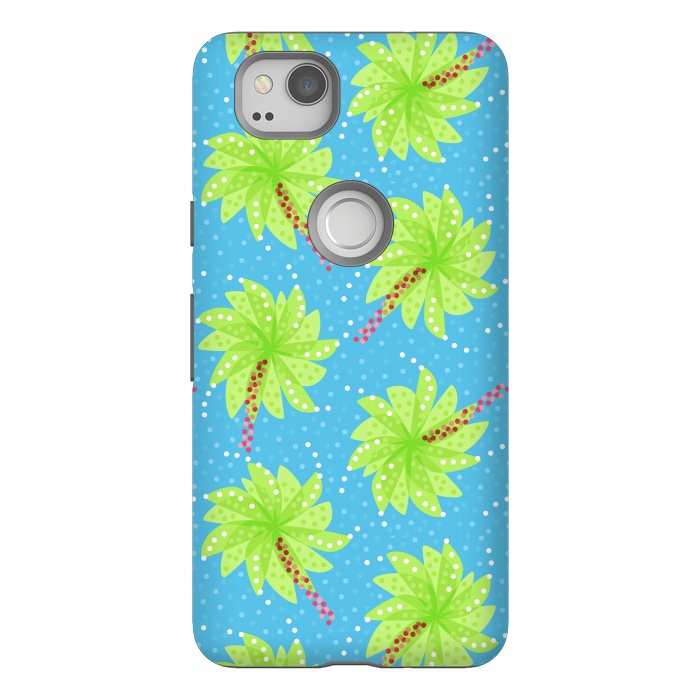 Pixel 2 StrongFit Abstract Flower-like Palm Trees Pattern by Boriana Giormova
