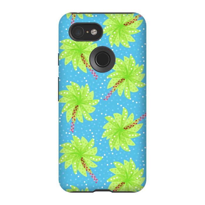 Pixel 3 StrongFit Abstract Flower-like Palm Trees Pattern by Boriana Giormova
