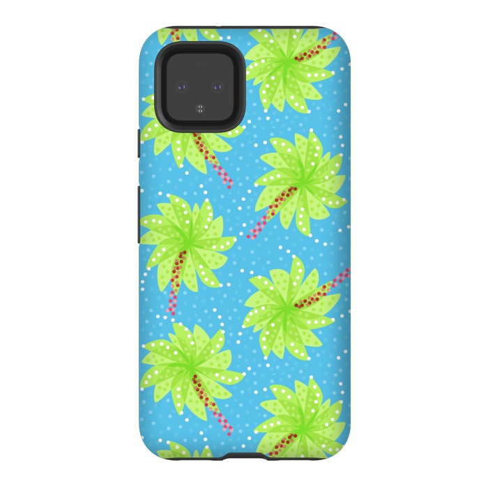 Pixel 4 StrongFit Abstract Flower-like Palm Trees Pattern by Boriana Giormova