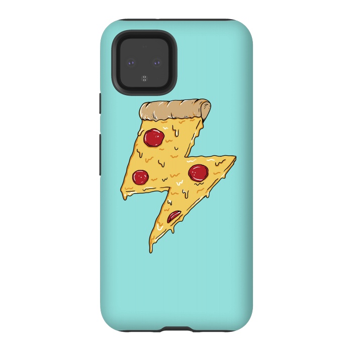 Pixel 4 StrongFit Pizza power green by Coffee Man