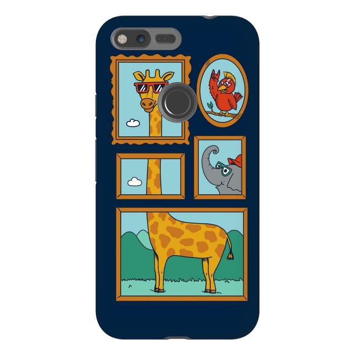 Pixel XL StrongFit Portrait of Animals Blue by Coffee Man
