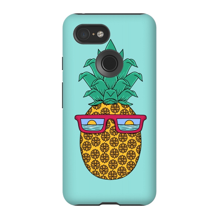 Pixel 3 StrongFit Floral Pineapple by Coffee Man