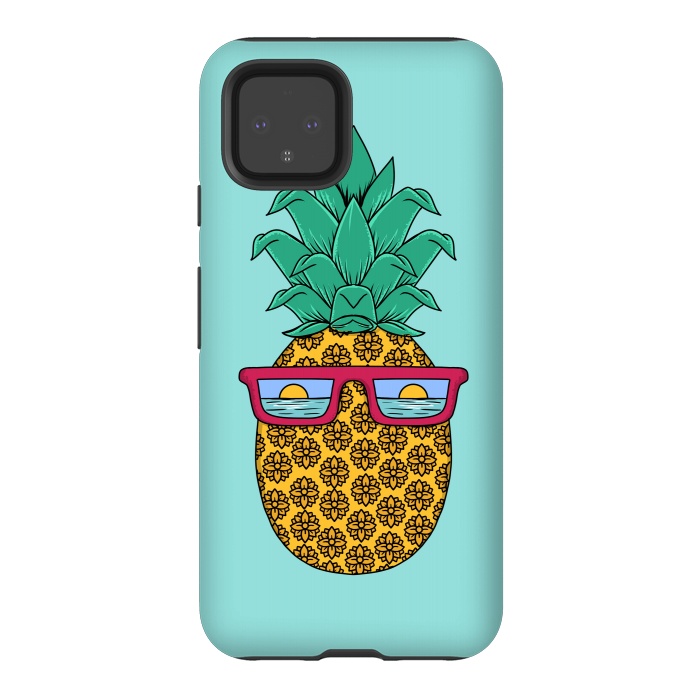 Pixel 4 StrongFit Floral Pineapple by Coffee Man