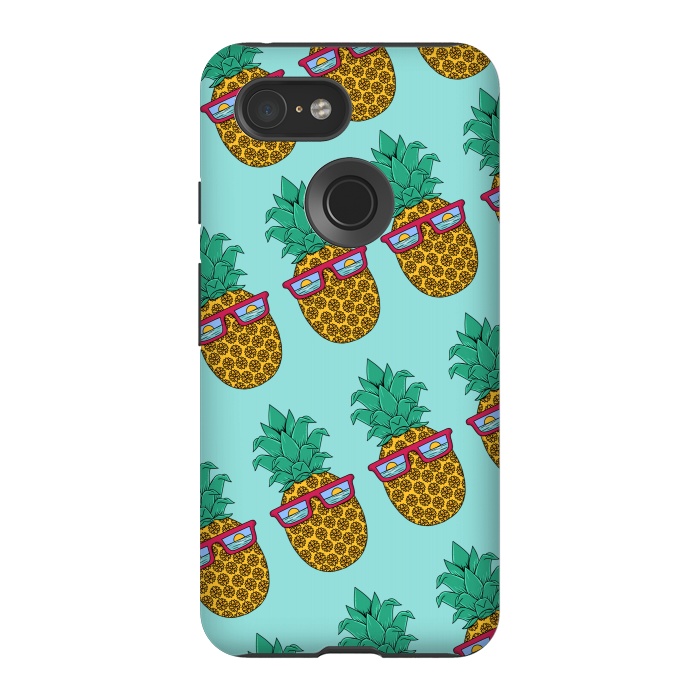 Pixel 3 StrongFit Floral Pineapple pattern by Coffee Man