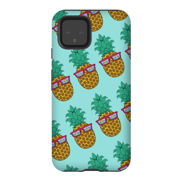 Pixel 4 StrongFit Floral Pineapple pattern by Coffee Man
