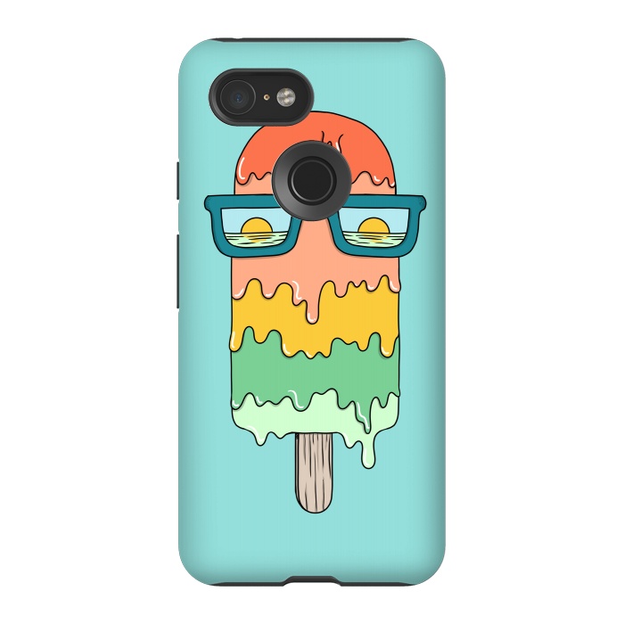 Pixel 3 StrongFit Hot Ice Cream Green by Coffee Man