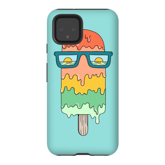 Pixel 4 StrongFit Hot Ice Cream Green by Coffee Man