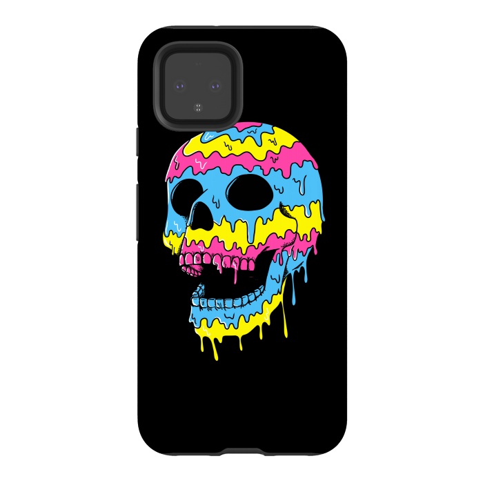Pixel 4 StrongFit Melted Skull by Coffee Man
