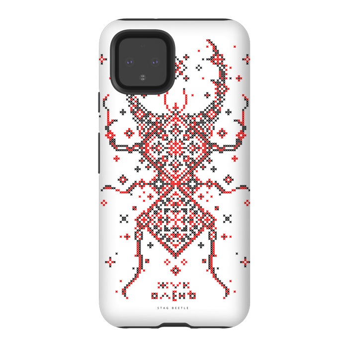 Pixel 4 StrongFit Stag Beetle Ornament by Sitchko